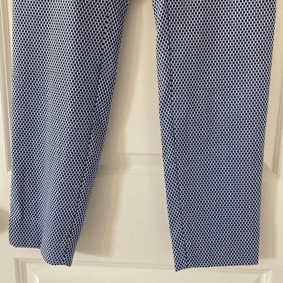 Banana Republic Factory 4 ankle pants Sloan curvy fit blue white - Picture 5 of 14
